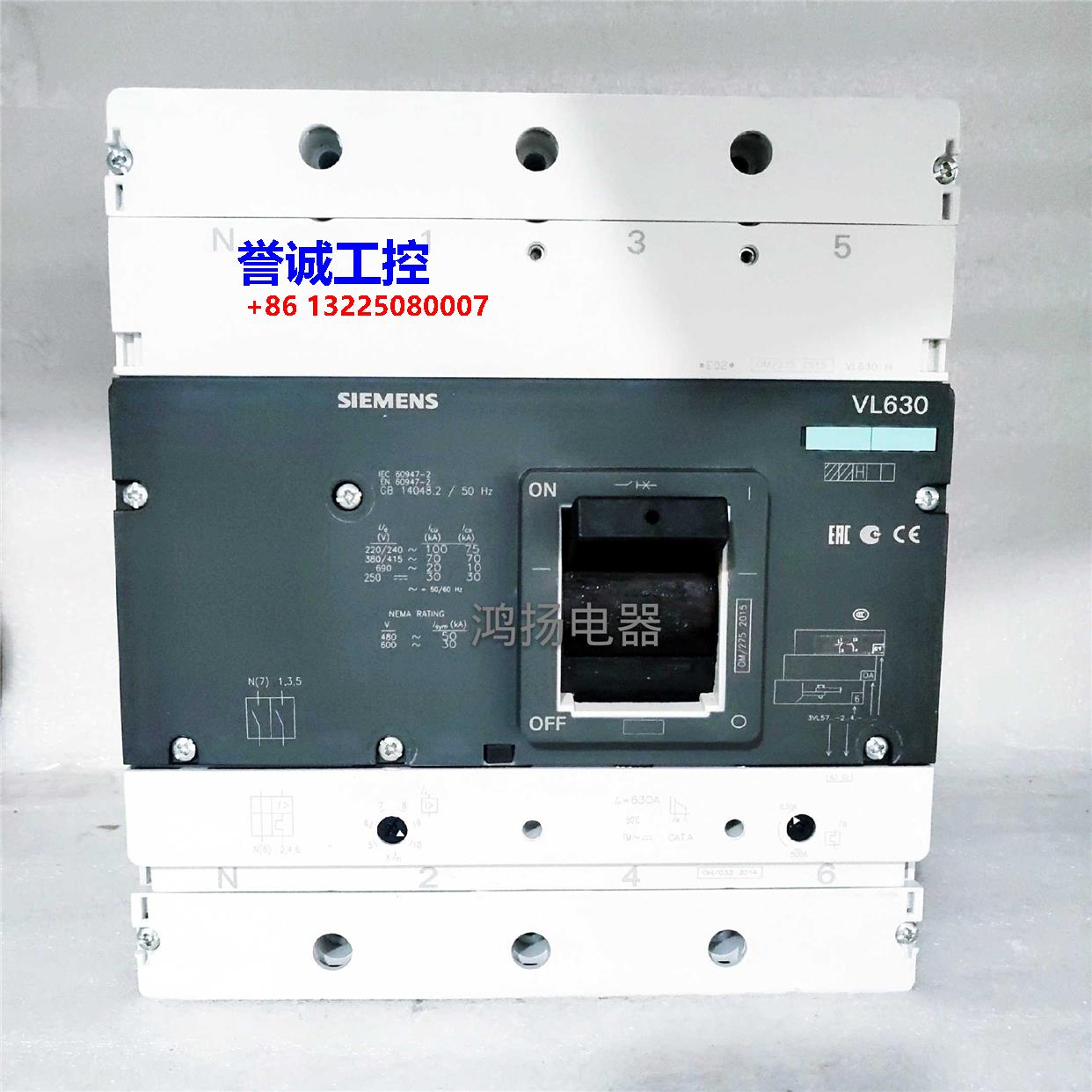 西门子 3VL5763-2AA46-0AA0 4P 630A议价$