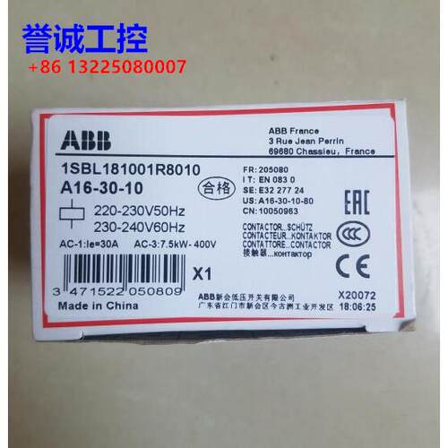 原装ABB交流接触器 A16-30-10 AC220V议价$