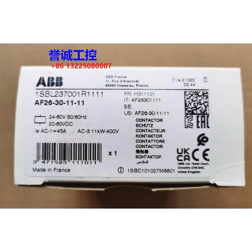 原装ABB交直流线圈接触器 AF26-30-11-11*24-60V AC/DC议价$