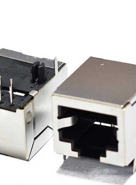 RJ45千兆变压器2X2带灯网口插座 接插件连接器 ZXRJ-222-51TNL