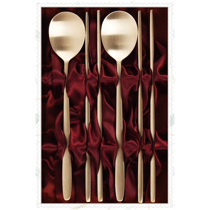 【skillful】韩国原装进口凭手艺铜勺子筷子餐具套装