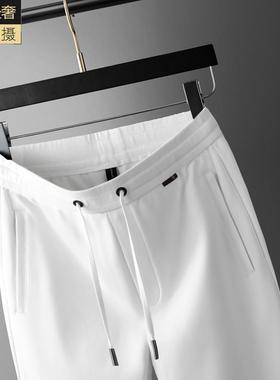 2025春季新款男士运动裤宽松大码裤子男休闲裤白色卫裤男裤春秋款