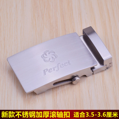 滚轴扣自动扣腰带头无孔无牙不锈钢皮带扣头腰带头腰带扣3.5CM