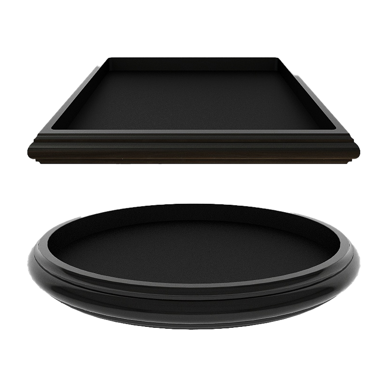 假山盆景盆花盆正方形吸水石圆形苔藓石头底座微景观黑色天然浅盘