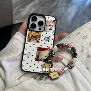 15iPhone手机壳13苹果14promax软壳15创意新款 宝酱家·可爱波点小熊猫咪插画适用16 13pro保护套