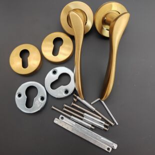 替恒大分体锁金色门把手室内卧室房间门锁具执手锁压把锁7260锁体