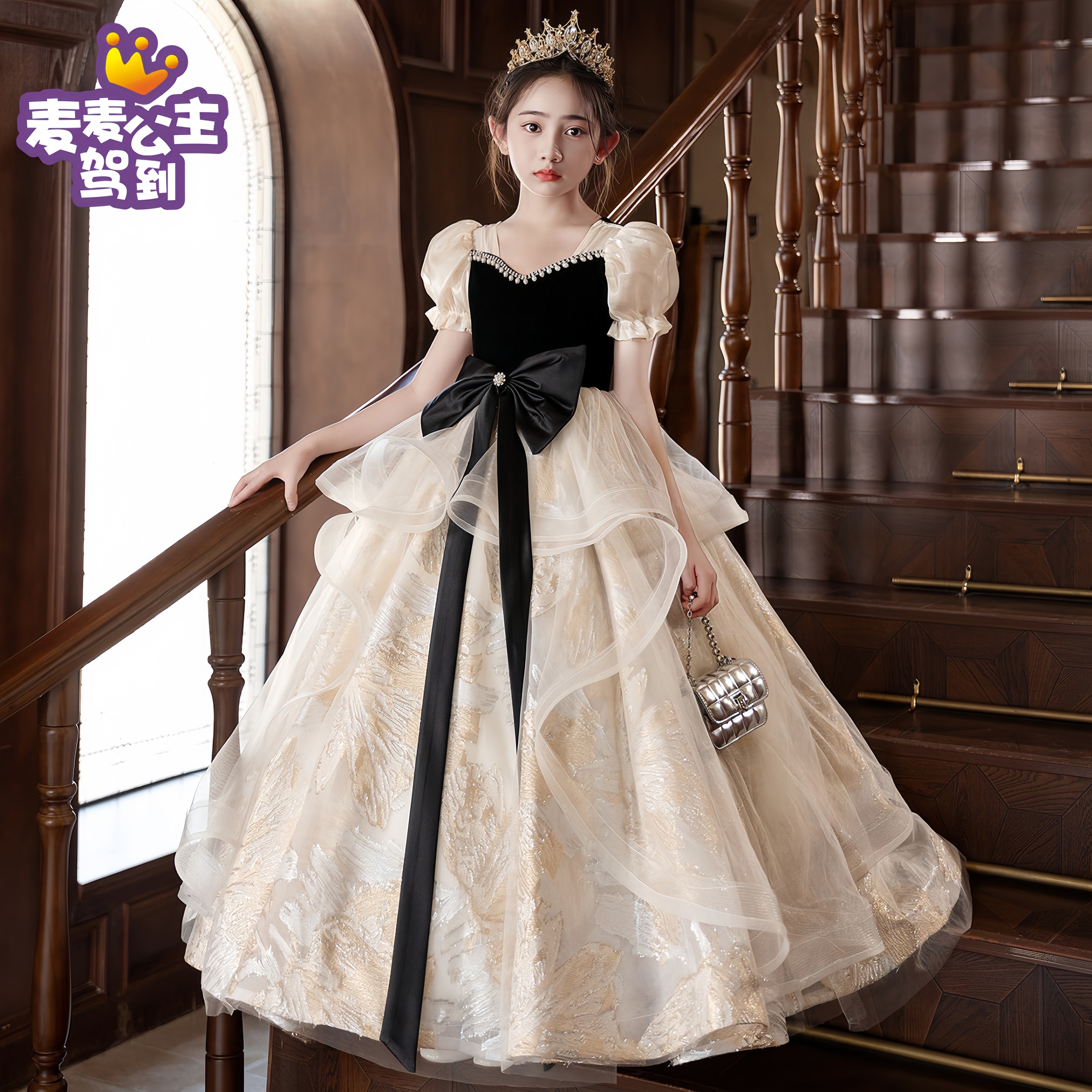 儿童晚礼服花童婚礼钢琴演出服图片