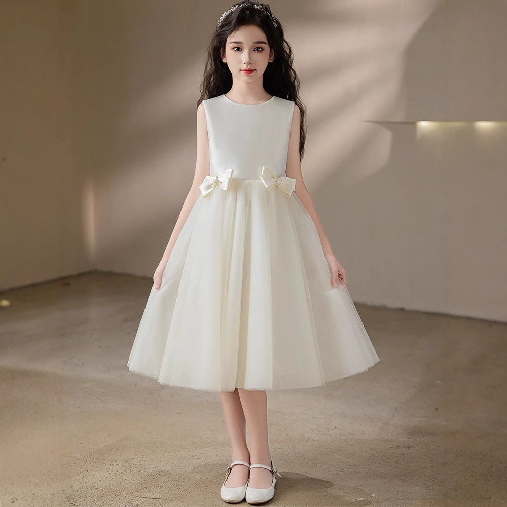 白色女童礼服婚礼小女孩花童服