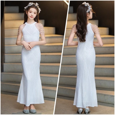 儿童鱼尾礼服女夏季高端轻奢小众