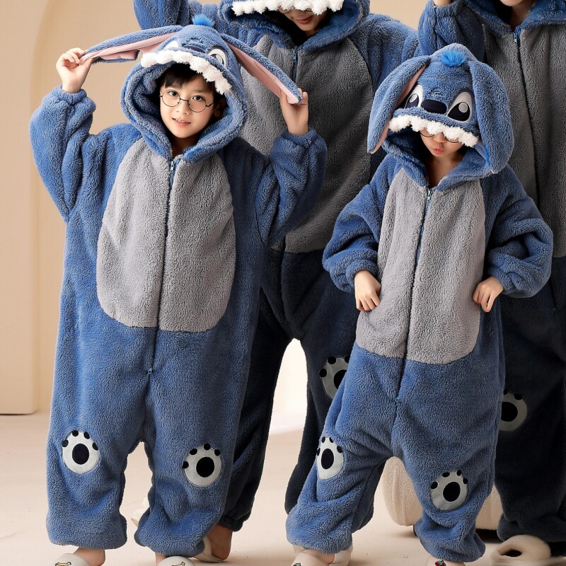 儿童连体睡衣秋冬季法兰绒宝宝哈衣男童珊瑚绒长袖女孩家居服睡袋