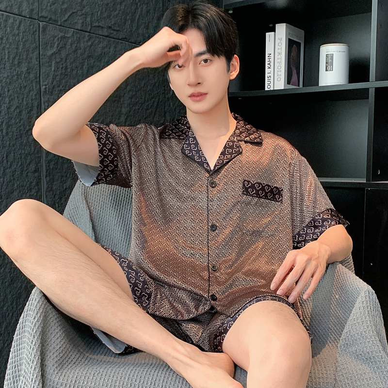 冰丝睡衣男夏季薄款短袖短裤男土夏款高级感丝绸2025新款男士夏天