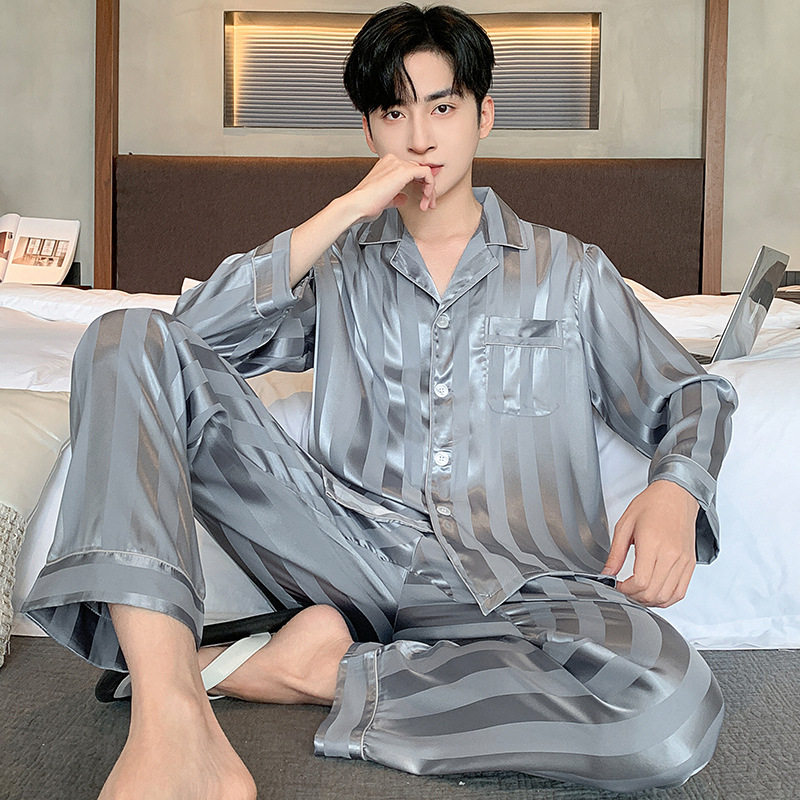 夏季睡衣男款春秋款2026新款男冰丝长袖高级感男士家居服男式秋季