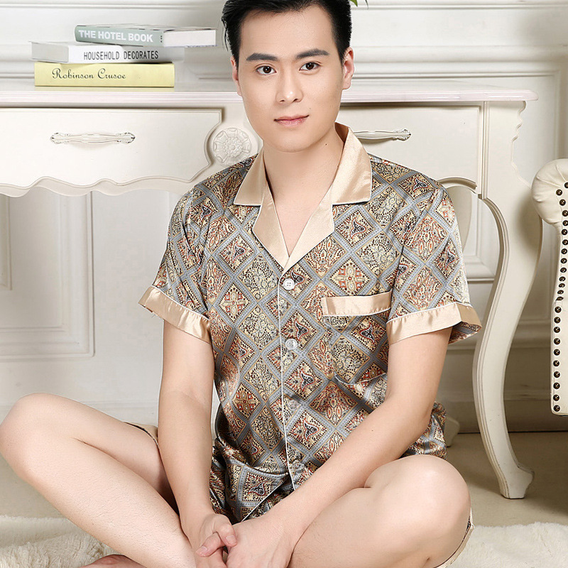 夏天睡衣男款2025新款夏季冰丝高级感中年男士短袖薄款夏款家居服