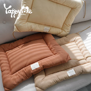 【YappyMe巧克力四季垫】纯棉垫子坐垫狗窝猫咪睡垫笼子垫带绑带