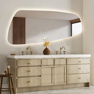 异形不规则智能洗漱台浴室镜壁挂式洗手间卫生间LED发光防雾镜子