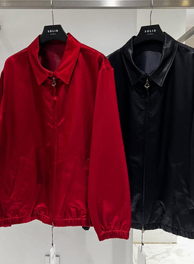 2025年秋季新款SOLID HOMME韩国代购高端男装红色休闲夹克外套Q