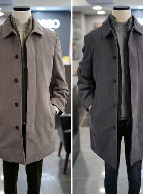 国内现货U0101秋57折BASSO炭灰色翻领棉衣+棉马甲背心两件式棉衣Q