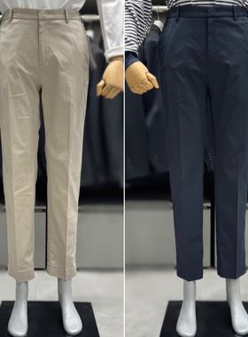 2026夏装新款ZIOZIA藏青色松紧腰棉混纺基础款休闲裤长裤男生3色