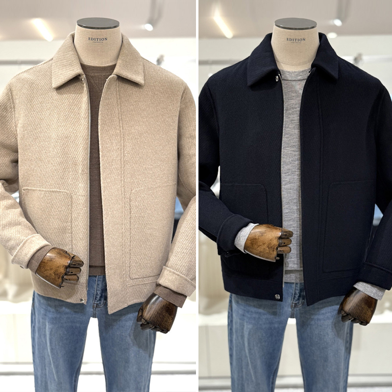 EDITION翻领短款羊毛毛呢外套