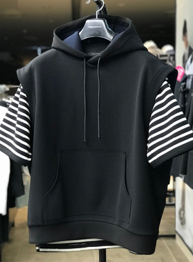 0321夏款Liberclassy黑色纯色套头连帽韩版百搭男士休闲背心