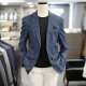 休闲西服上衣 两粒单排扣男士 0325夏款 BASSO蓝色微弹力薄款