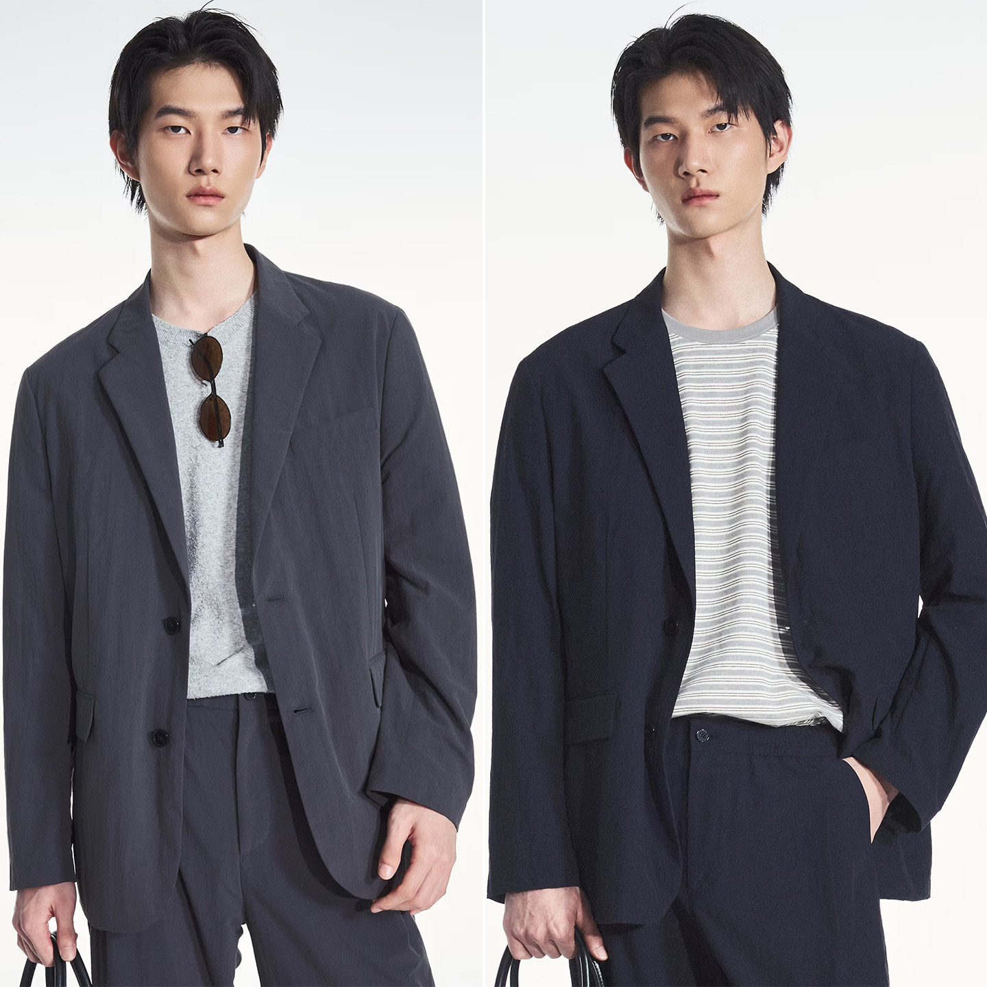 2026年夏季新款TNGT韩版男青年灰色黑色商务职业上班休闲西服外套