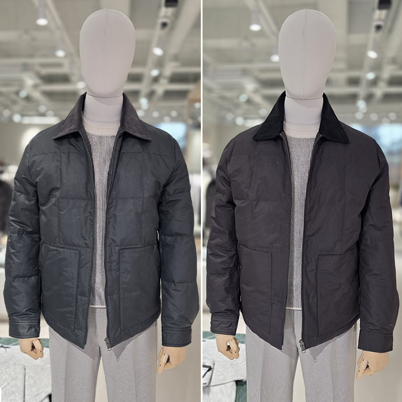 冬ZIOZIAANDZ灯芯绒翻领羽绒服