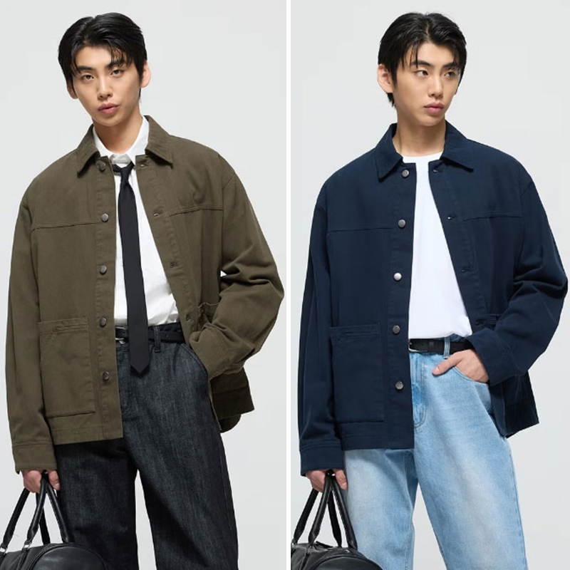 TNGT翻领秋季宽松工装夹克外套