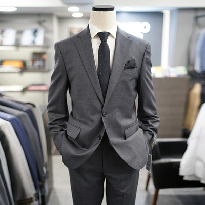 ASSO纯羊毛西服套装加大190码