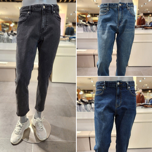 0120四季EDITION混合蓝色深蓝色锥形棉质九分休闲牛仔裤