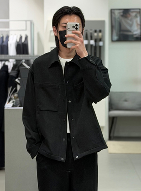 2026年春季新款liberclassy韩版男青年炭灰色休闲牛仔衬衫式夹克