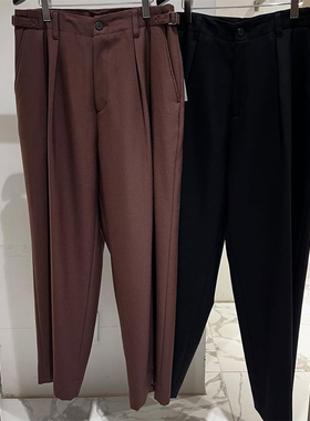 2025年秋季新款SOLID HOMME韩国代购高端男装棕色黑色纯色休闲裤Q