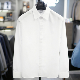 衬衣加大码 0325春BASSO纯色基础上班商务抗皱免烫弹性修身 长袖