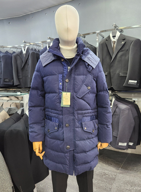 %国内现货180码冬款T.I FOR MEN藏青色可拆卸帽子辑格休闲羽绒服