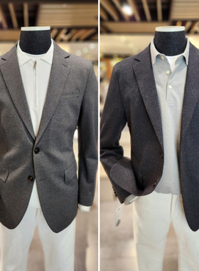 0101冬装EDITION特价棕色灰色纯色双扣男士休闲西服上班商务西装
