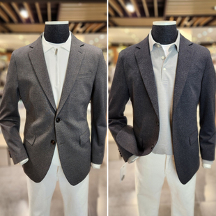 0120冬装EDITION特价棕色灰色纯色双扣男士休闲西服上班商务西装
