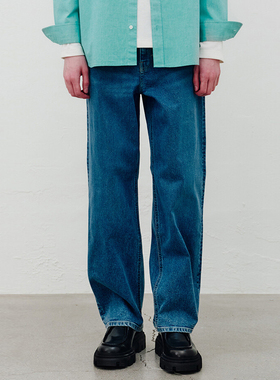 0101四季款Mind Bridge心桥混靛蓝色微弹力男士棉质休闲牛仔长裤