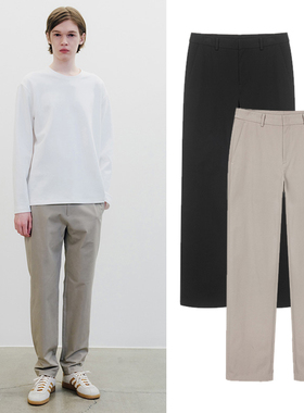 0101春款Mind Bridge心桥男士韩版米色黑色棉质休闲长裤子