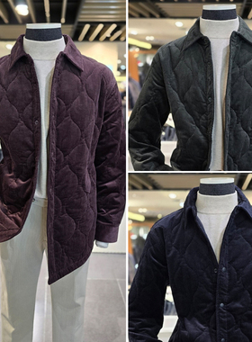 1121四季款EDITION葡萄酒色翻领按扣灯芯绒纯棉宽松韩版棉衣外套