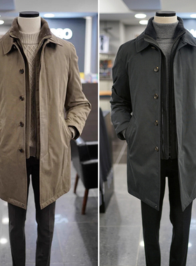 0101冬5折BASSO深米色羊毛领两件式两件套休闲中长款鹅绒羽绒服Q