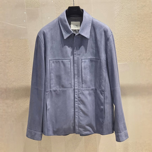 高端男装 2025年秋季 HOMME韩国代购 TIME 蓝色羊皮夹克外套Q 新款