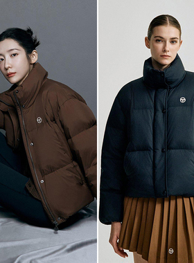 朴智贤明星款0130秋冬sergio tacchini赛尔吉奥塔奇尼立领羽绒服R