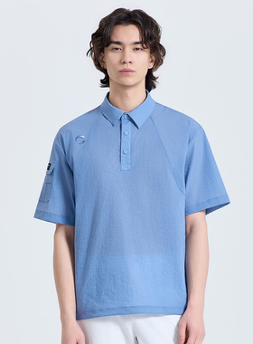 2026年夏装弹力抗皱免烫透气高尔夫翻领短袖T恤短袖POLO衫男生4色