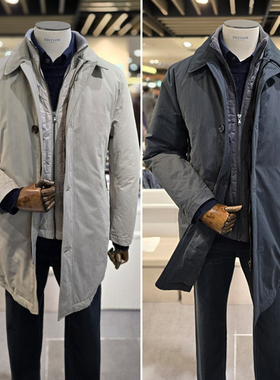 0101冬49折EDITION两件式两件套男士立领棉马甲+翻领中长款羽绒服