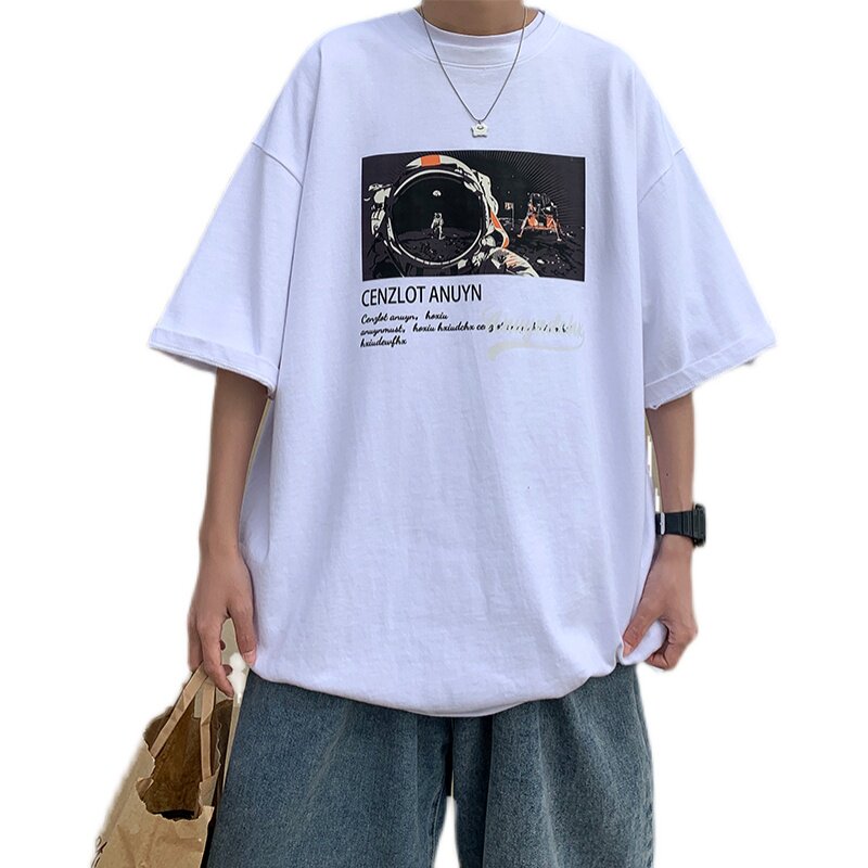 2025新款趣味印花T恤青少年宽松卡通短袖夏季圆领休闲薄GK172-P28,男装T恤,电商A062