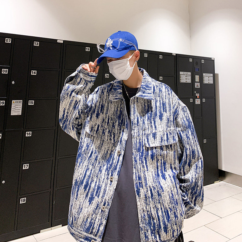 2021青少年外穿长袖夹克秋季宽松翻领休闲外套防风服W383-P60控75,男装夹克,电商A062
