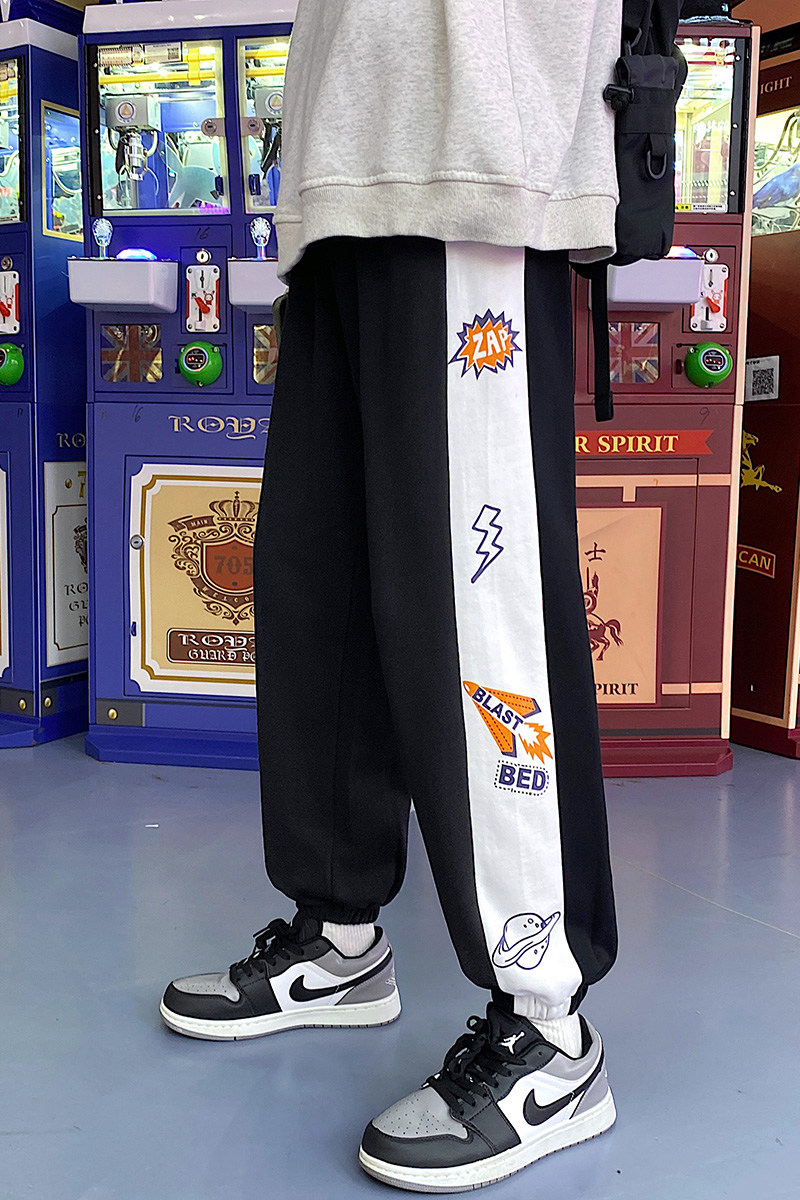 2025春夏港风男士运动裤潮流宽松卡通印花休闲裤K802-P45,女装休闲裤,电商A062