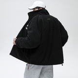 21冬羊羔绒棉衣青年立领宽松纯色棉服潮流腰果花棉外套MY863P105，男装棉衣，电商A062