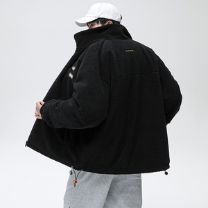 21冬羊羔绒棉衣青年立领宽松纯色棉服潮流腰果花棉外套MY863 P105图片