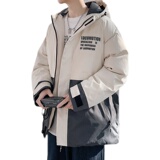 2025冬装加厚棉衣连帽潮牌棉服流行工装棉袄撞色棉外套MY884-P105，男装棉衣，电商A062